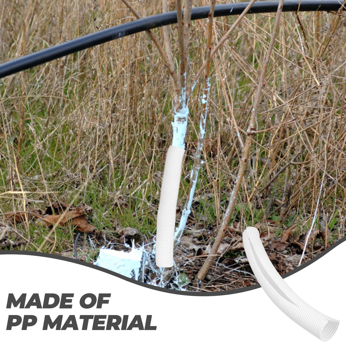 Tree Protect Tree Trunk Protector Guard White PP Material 6Pcs 15.7X2.0X2.0In