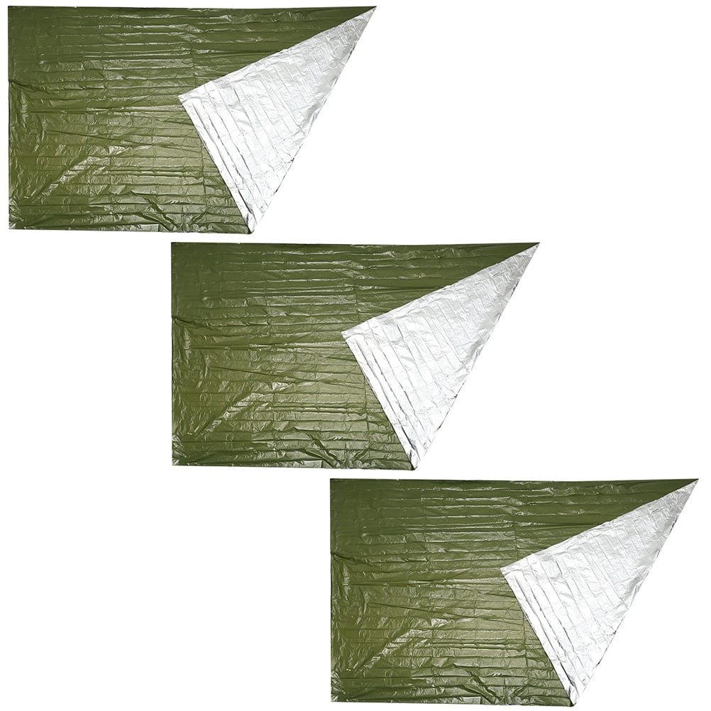 Worgeous 3 Pcs Camping Foldable Sleeping Emergency Blanket Outdoor Travel