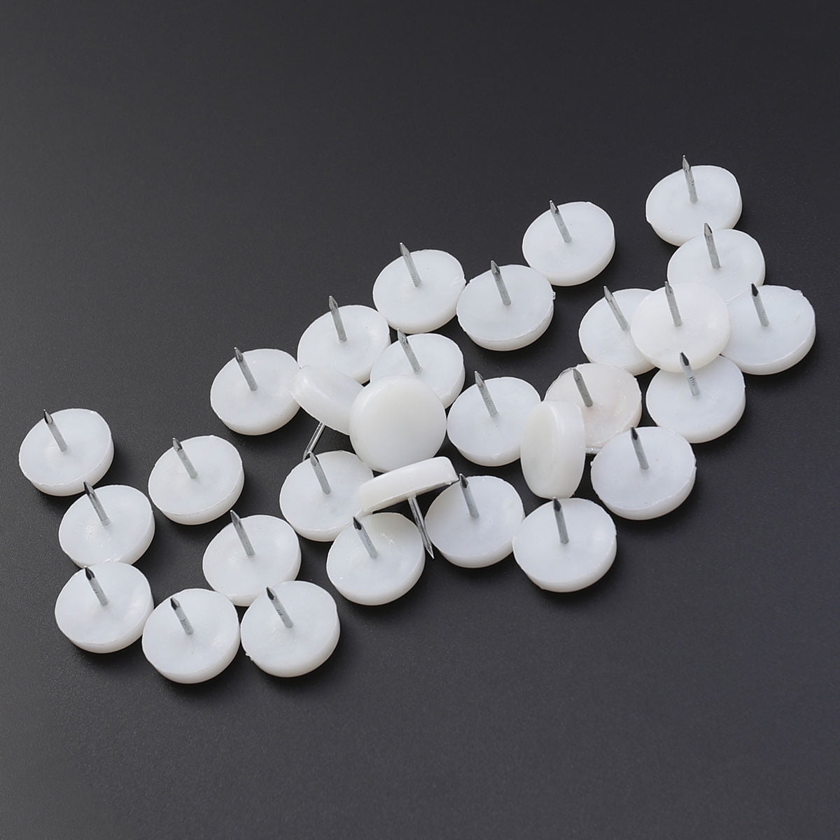 Worgeous 50PCS White Nylon Sofa Tacks Decorative Furniture Nails for Sofa Upholstery 6x22mm