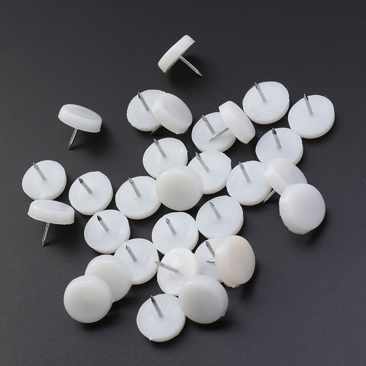 Worgeous 50PCS White Nylon Sofa Tacks Decorative Furniture Nails for Sofa Upholstery 6x22mm