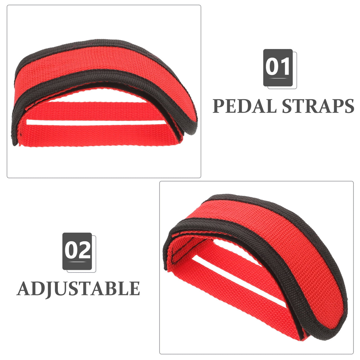 Adjustable Bike Pedals Straps for Cycling Foot Type 2Pcs