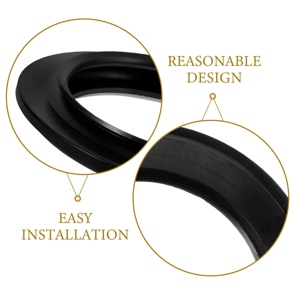 Toilet Seal Replacement Sealing Ring Black 1Pcs Easy Installation