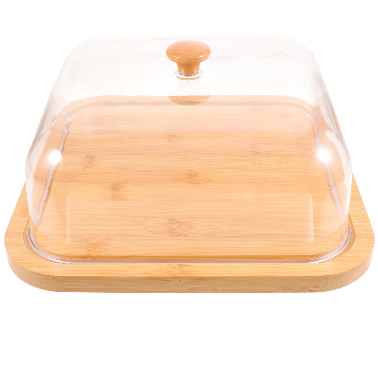 Bamboo Cake Serving Set Food Cover With Elegant Design For Set 10.2X10.2X5.1In