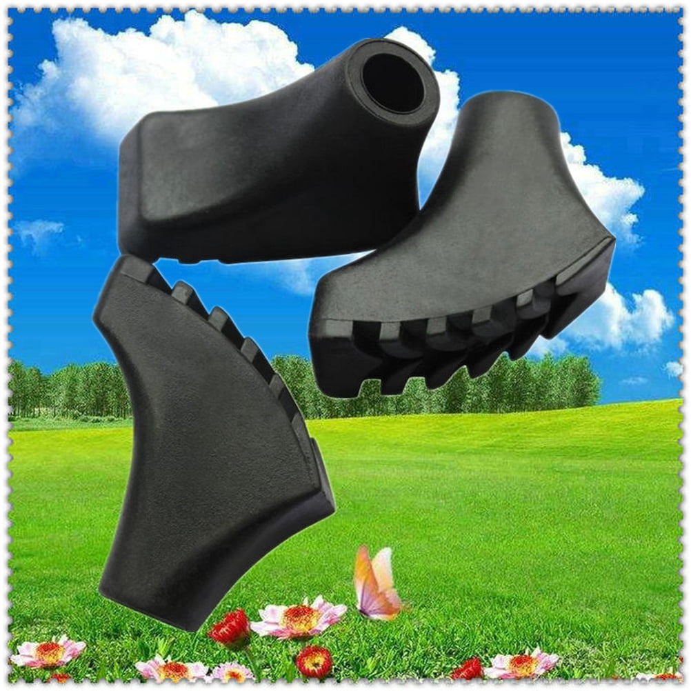 Trekking Pole Foot Cover Walking Pole Tips Black 10PCS 2.2x0.7in
