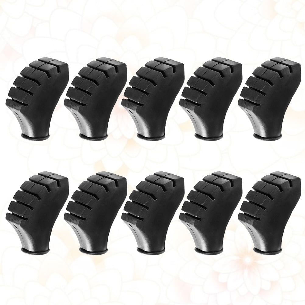 Trekking Pole Foot Cover Walking Pole Tips Black 10PCS 2.2x0.7in