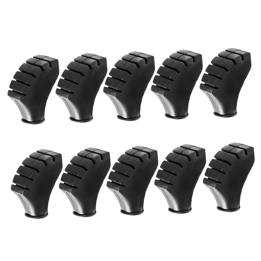 Trekking Pole Foot Cover Walking Pole Tips Black 10PCS 2.2x0.7in