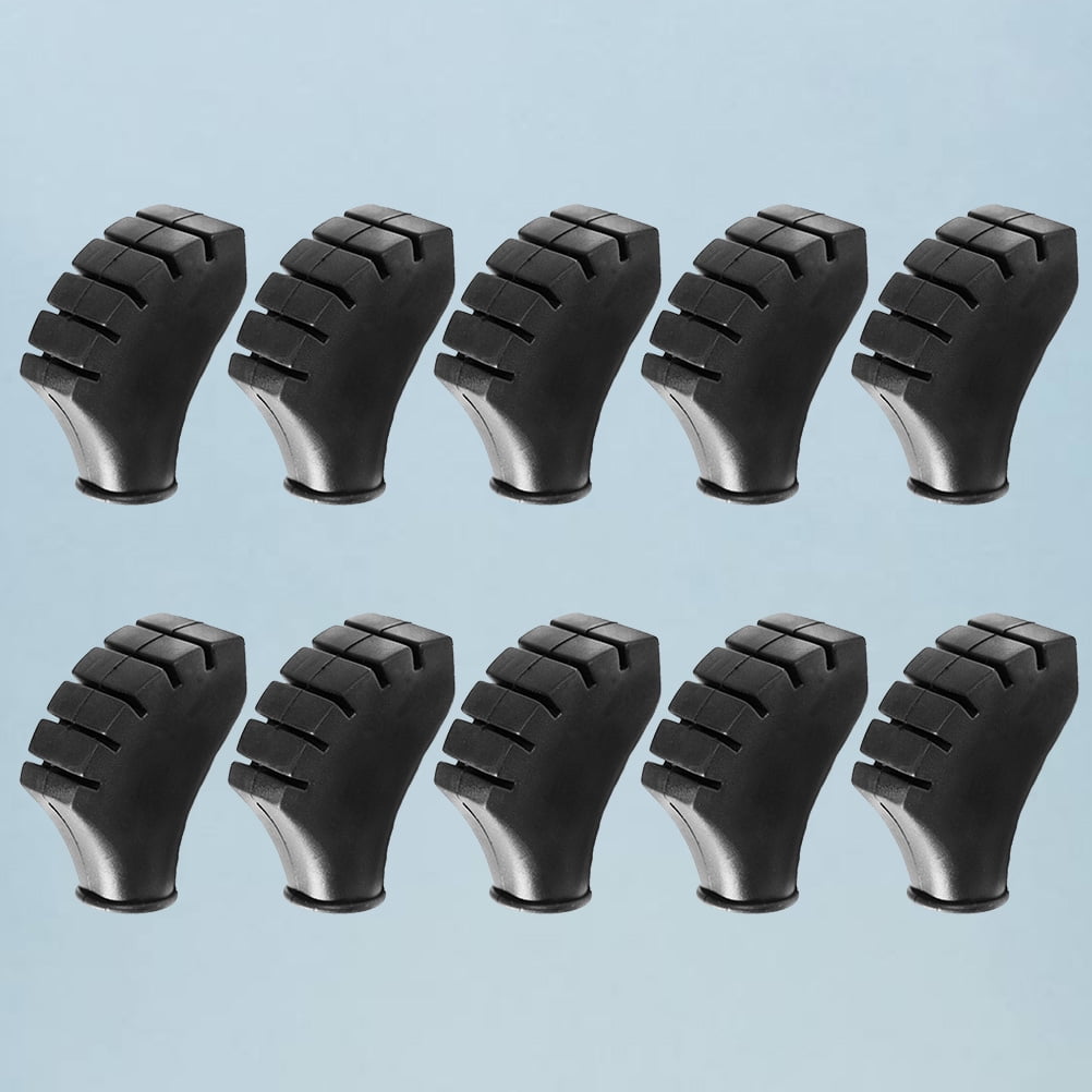 Trekking Pole Foot Cover Walking Pole Tips Black 10PCS 2.2x0.7in
