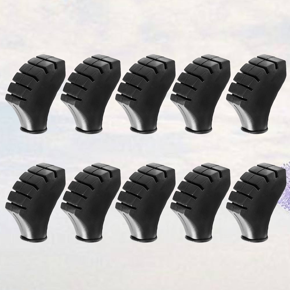 Trekking Pole Foot Cover Walking Pole Tips Black 10PCS 2.2x0.7in