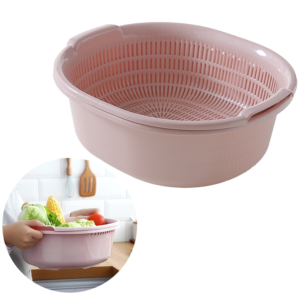 Kitchen Strainer Pink 1Pack 12.6x11.6x4.9in Food-Grade Plastic