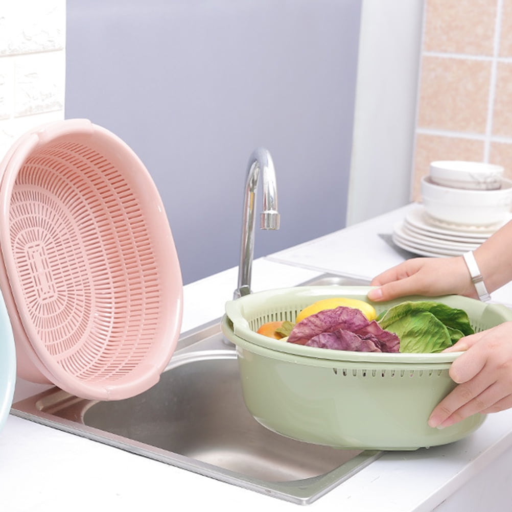 Kitchen Strainer Pink 1Pack 12.6x11.6x4.9in Food-Grade Plastic
