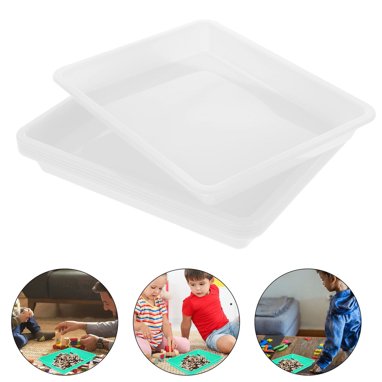6Pcs Puzzle Trays White Color For Building Blocks And Puzzles Toy Organization And Storage
