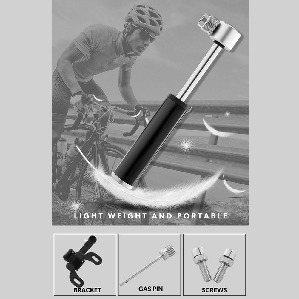 1Set Black Mini Bicycle Air Pump Portable Design for Cycling and Outdoor Activities 4.7*2.9in
