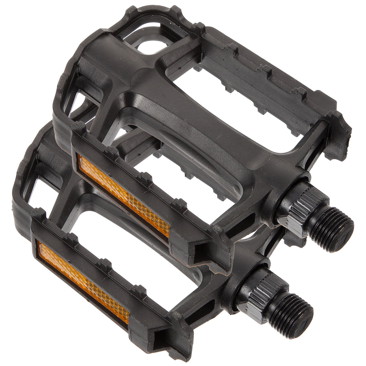 2Pcs Flat Bike Pedals Carbon Steel Replacement for Road and Mountain Bikes Black