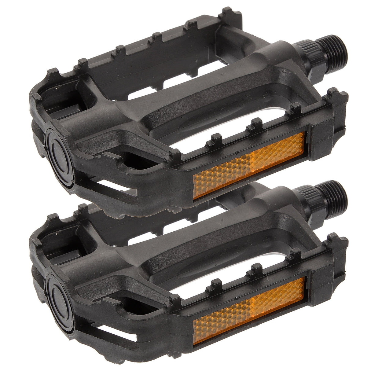 2Pcs Flat Bike Pedals Carbon Steel Replacement for Road and Mountain Bikes Black