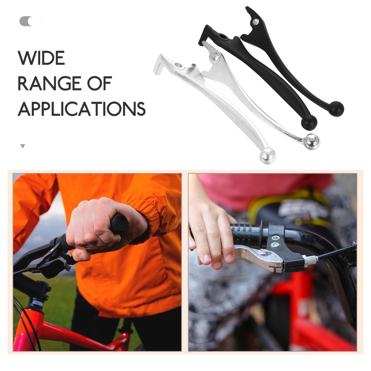 4Pcs White Brake Handle for Scooters with Braking Control and Octagonal Shape