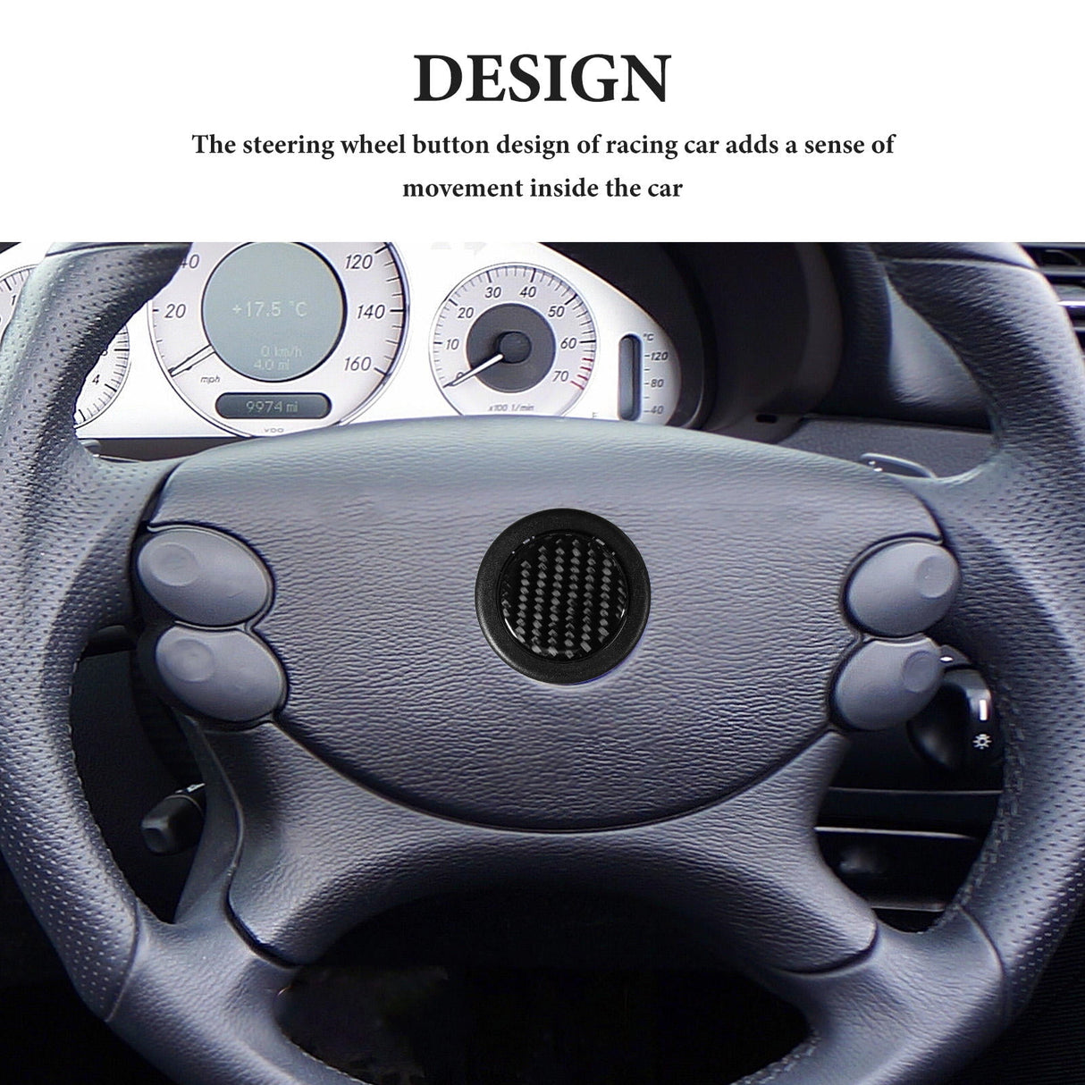 1Pack Black Plastic Horn Button Cover for Car