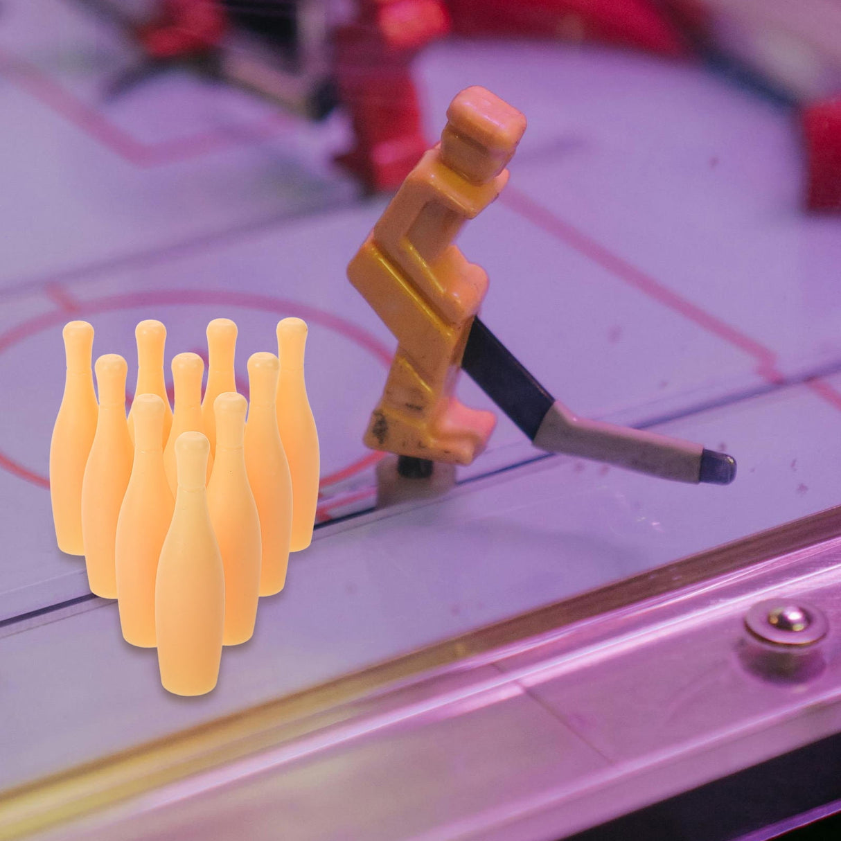 Desktop Bowling Toys Plastic 10Pcs 2.4X0.6X0.6In