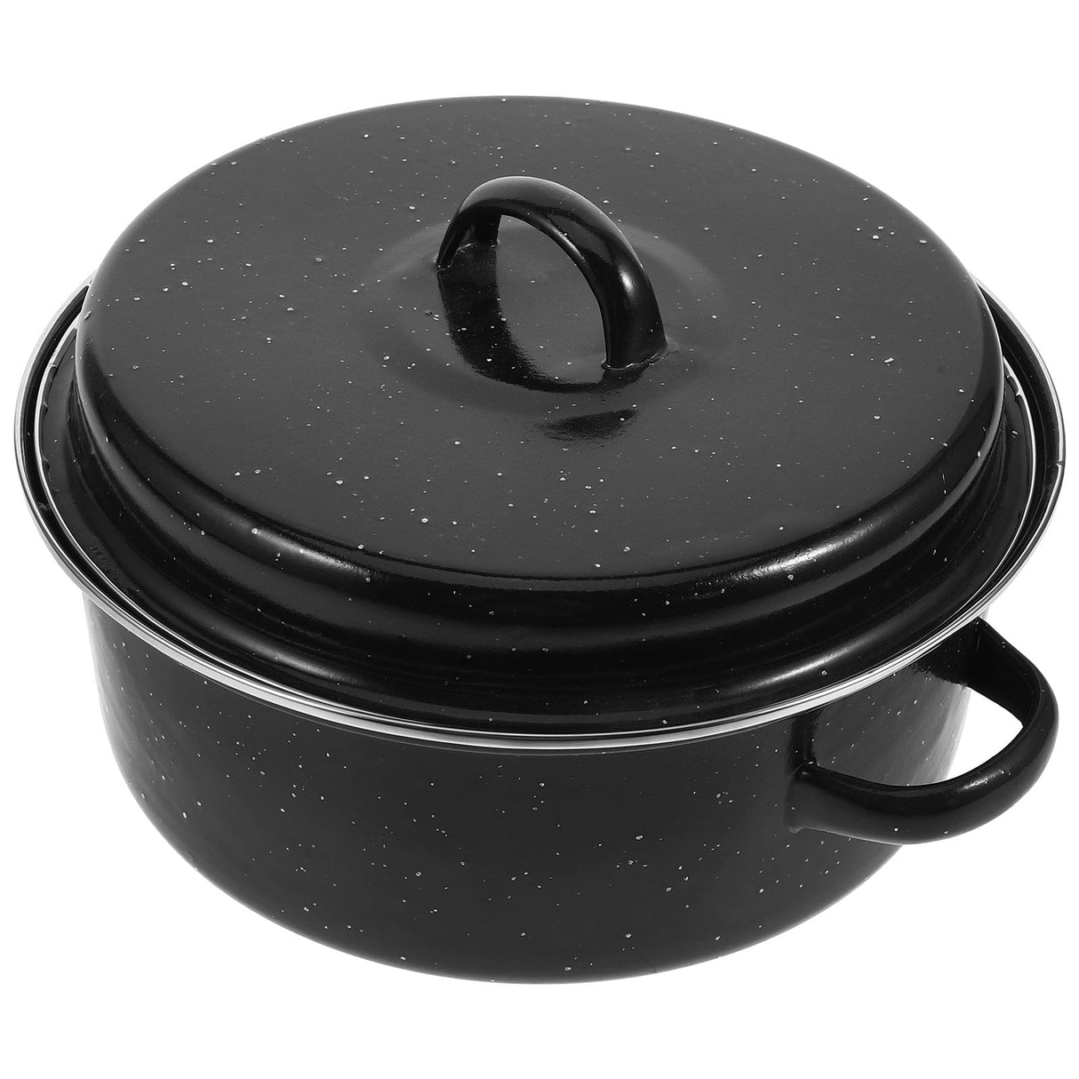 Iron Covered Roaster Pan With Lid Daily Use For Households 10.6X9.4X6.9In