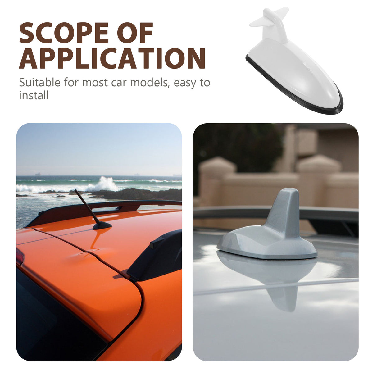 1Pcs Car Antenna Top Cover White Plastic Car Roof Antenna for Car Owners Use