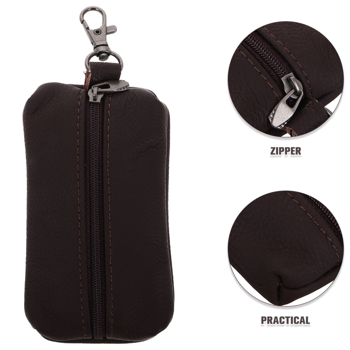 1Pcs Keychain Card Holder Key Case Wallet with Wristlet and Coin Organizer for Men and Women
