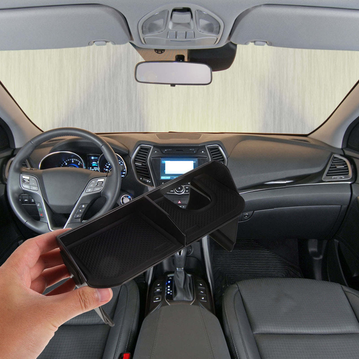 1Pack Car Center Console Storage Tray Multi-Compartment Design Large Capacity Storage 7.7x3.5x3.1in