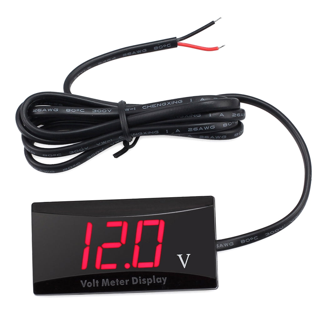 Red Led Voltmeter 12V 1Pack For Car And Motorcycle With Low Power Consumption And Anti-Frost Features