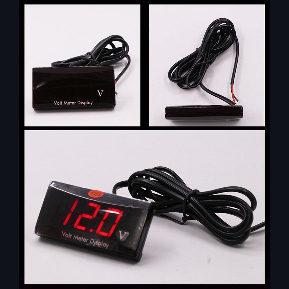 Red Led Voltmeter 12V 1Pack For Car And Motorcycle With Low Power Consumption And Anti-Frost Features