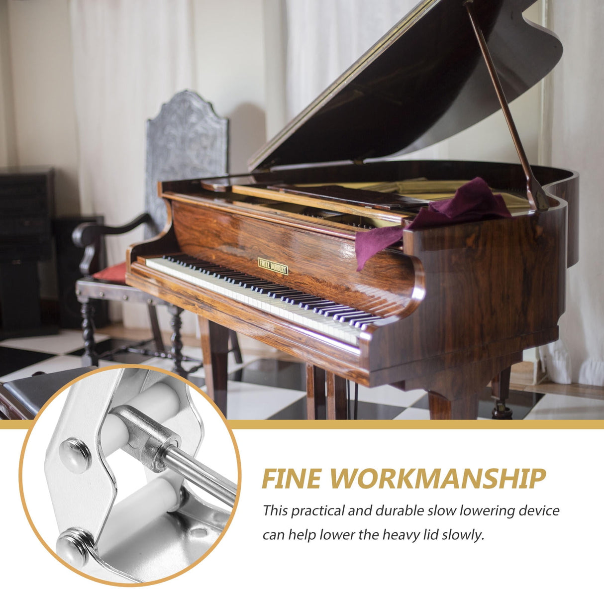 Pianists Must Have 1Pack Piano Tool Slow Fall Device Metal Buffer for Protecting Piano Structure During Use