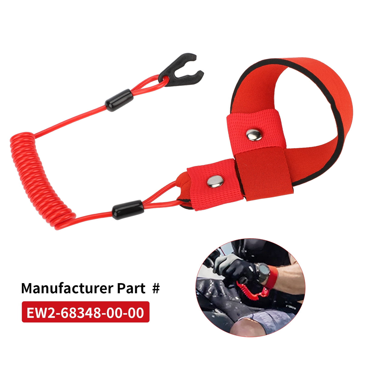 Stop Kill Safety Lanyard for Yamaha Jet Ski WaveRunner FX140 WaveVenture WaveRaider WaveJammer WaveBlaster