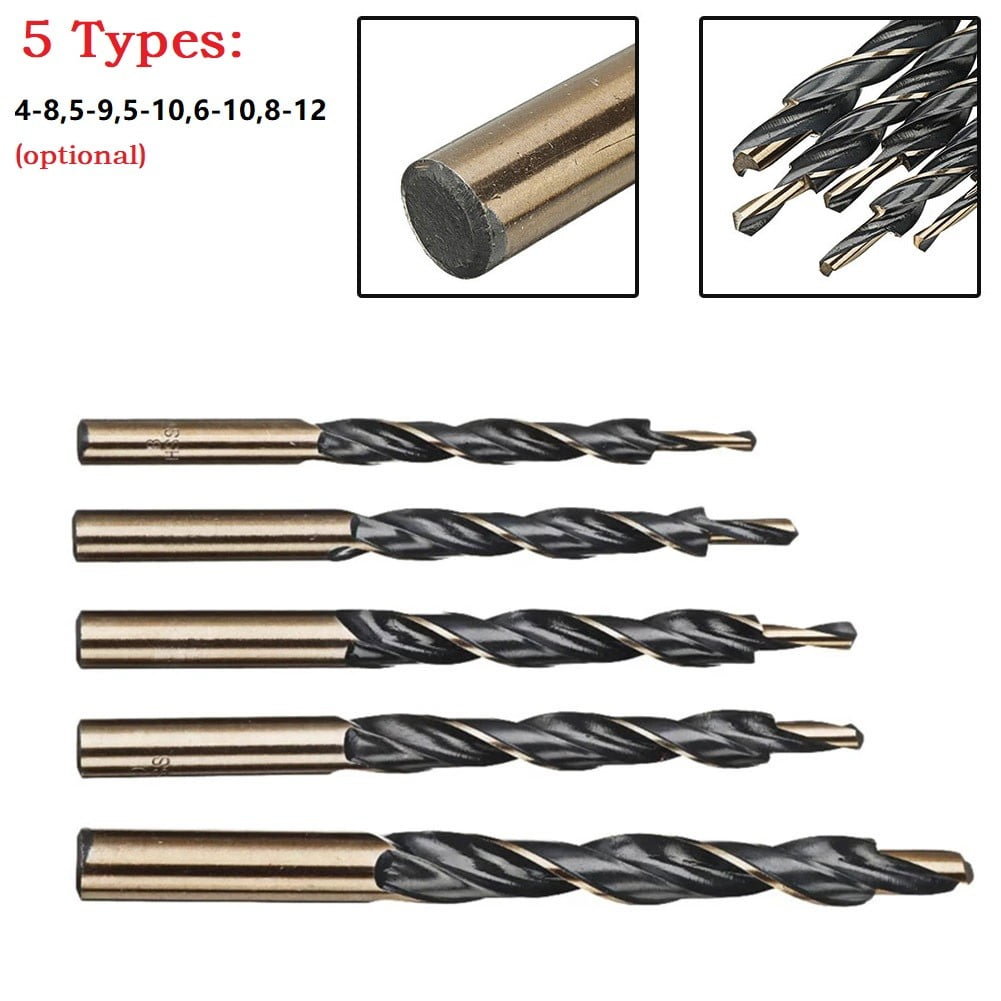 Step Drill Bits Manual Pocket Hole Jig 8-4/9-5/10-5/10-6/12-8Mm Woodworking Tool 45421