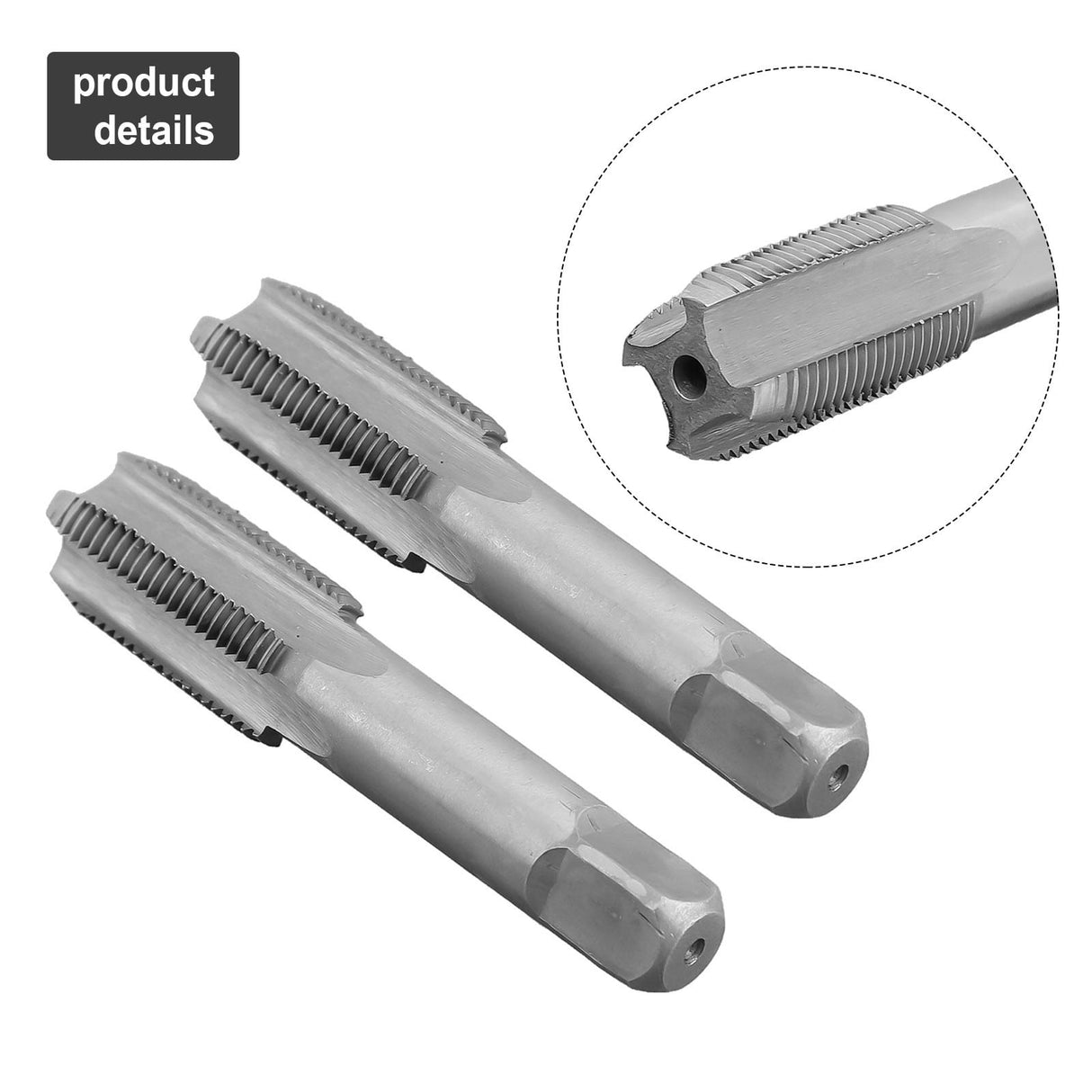 2Pcs M18-X1.5 Tap Rh Threading Tool M18- X 1.5Mm Metric Thread Tap Right Hand M18- X 1.5 Tool Set Drill Tools Smile Home