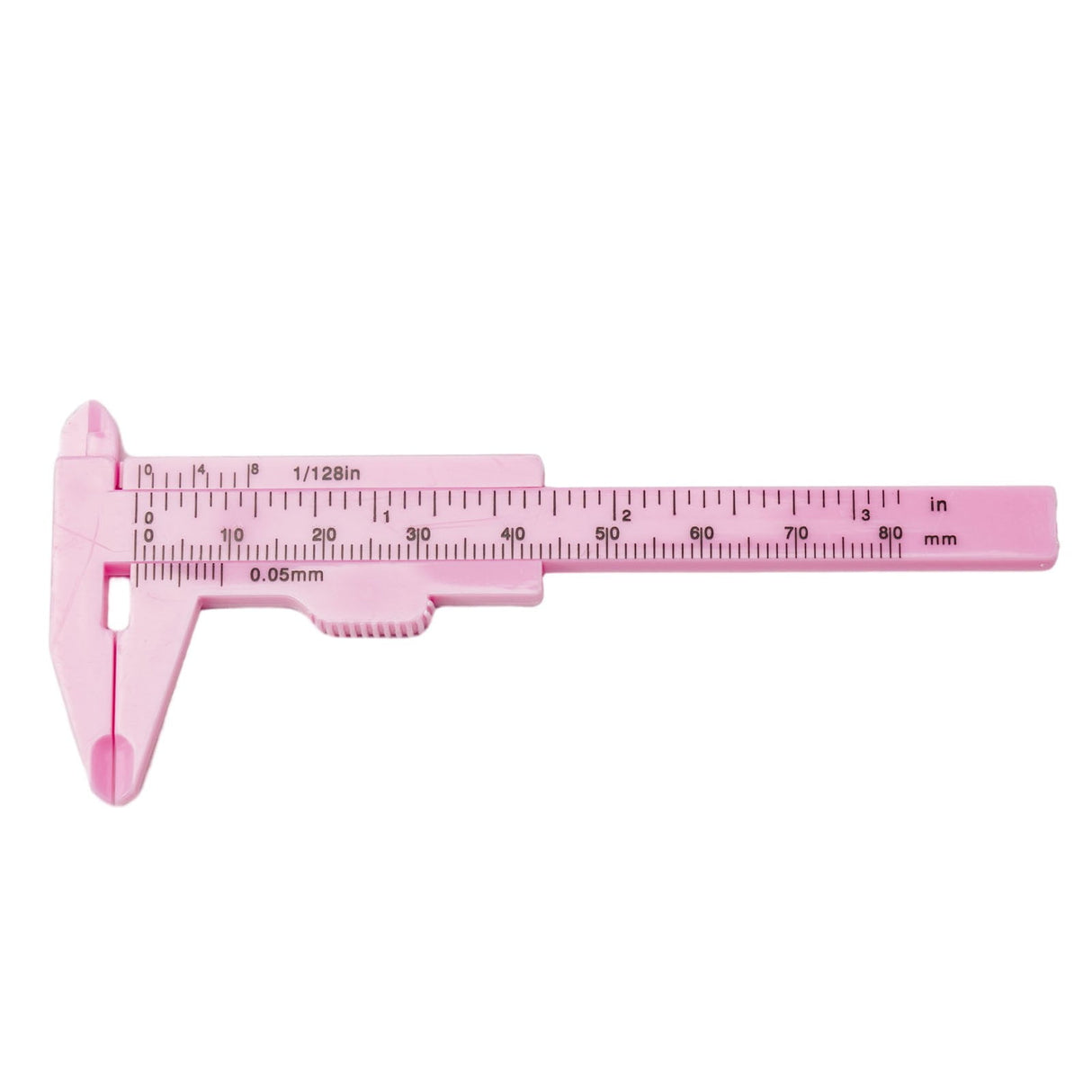 1X 0-80Mm Plastic Sliding Vernier Caliper Gauge Measure Tool Double Scale Ruler For Jewelry/Antiques Measurement Rose Red Smile Home Pink