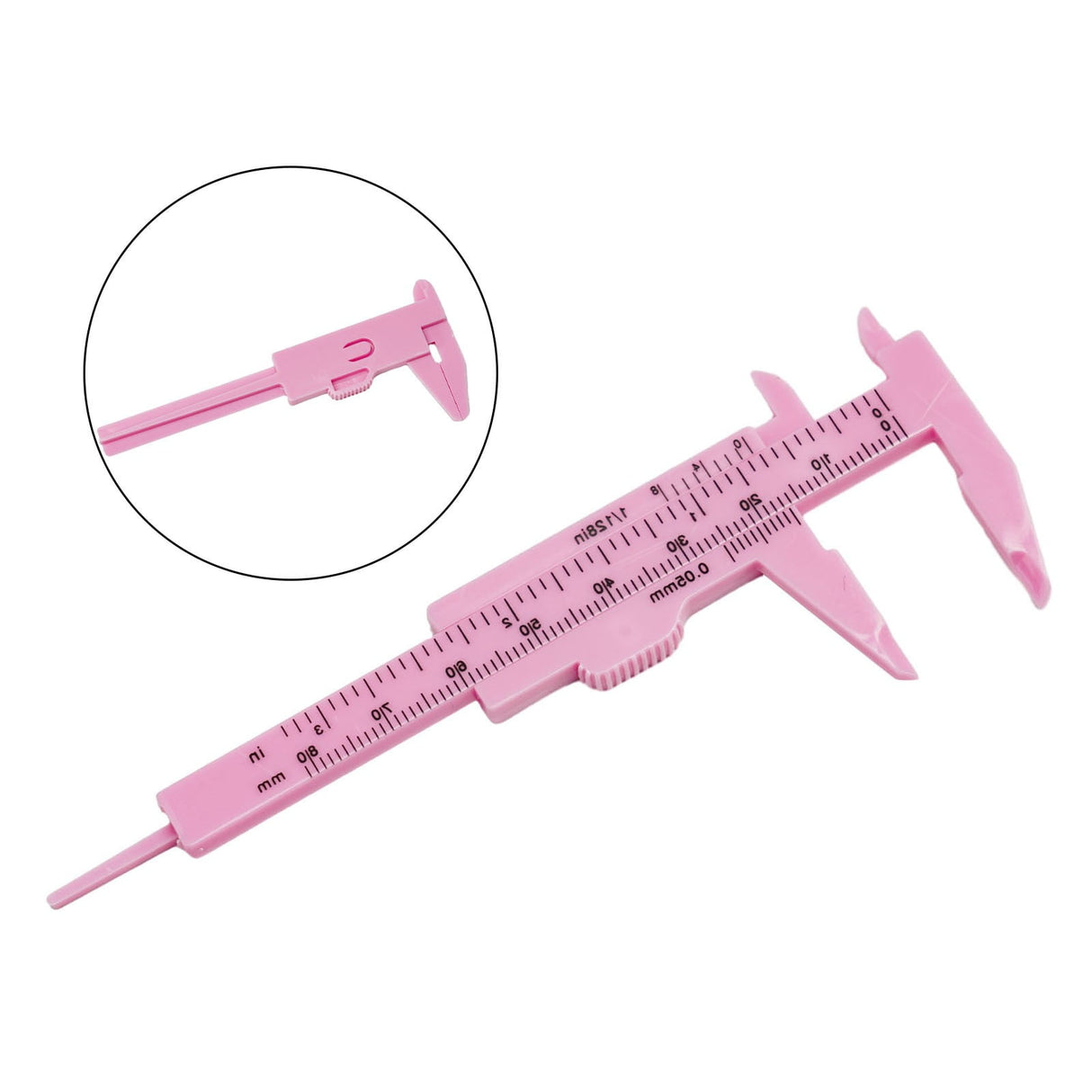 1X 0-80Mm Plastic Sliding Vernier Caliper Gauge Measure Tool Double Scale Ruler For Jewelry/Antiques Measurement Rose Red Smile Home Pink