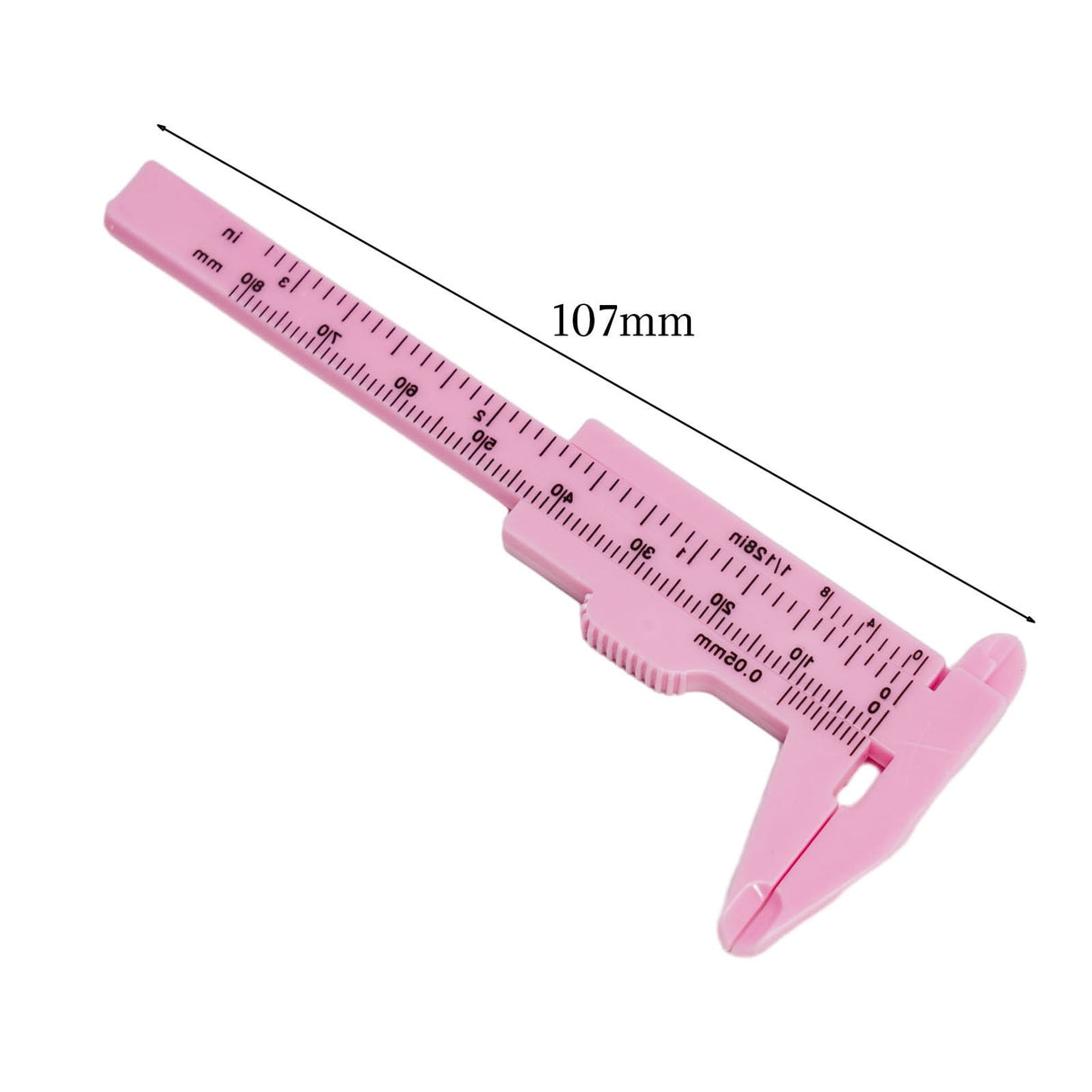 1X 0-80Mm Plastic Sliding Vernier Caliper Gauge Measure Tool Double Scale Ruler For Jewelry/Antiques Measurement Rose Red Smile Home Pink