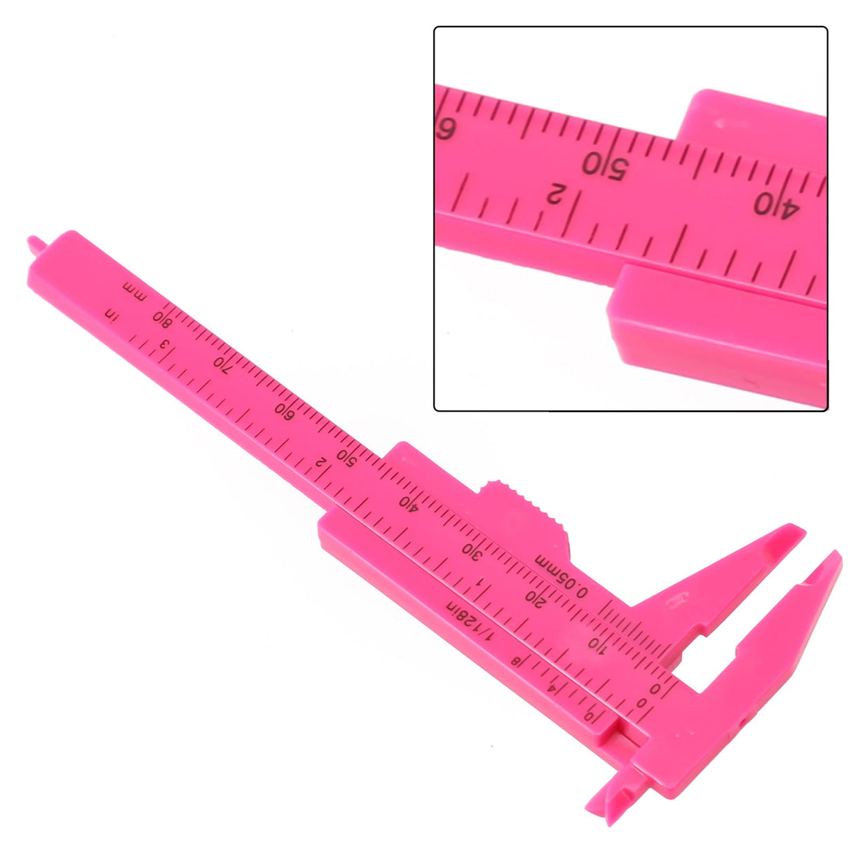 1X 0-80Mm Plastic Sliding Vernier Caliper Gauge Measure Tool Double Scale Ruler For Jewelry/Antiques Measurement Rose Red Smile Home Rose Red