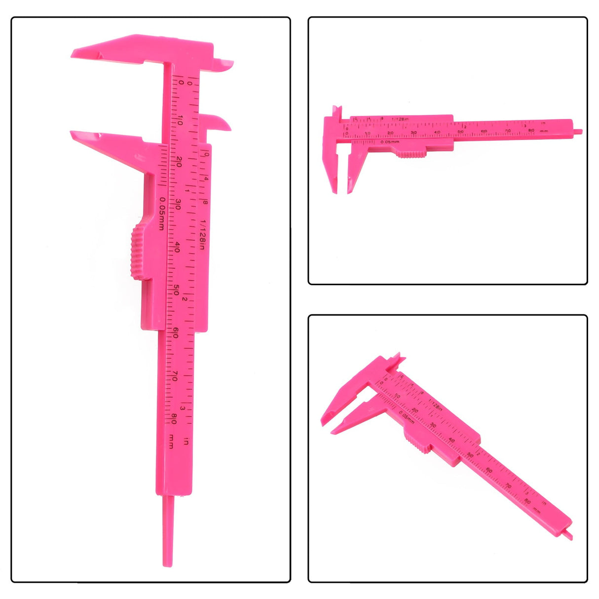 1X 0-80Mm Plastic Sliding Vernier Caliper Gauge Measure Tool Double Scale Ruler For Jewelry/Antiques Measurement Rose Red Smile Home Rose Red