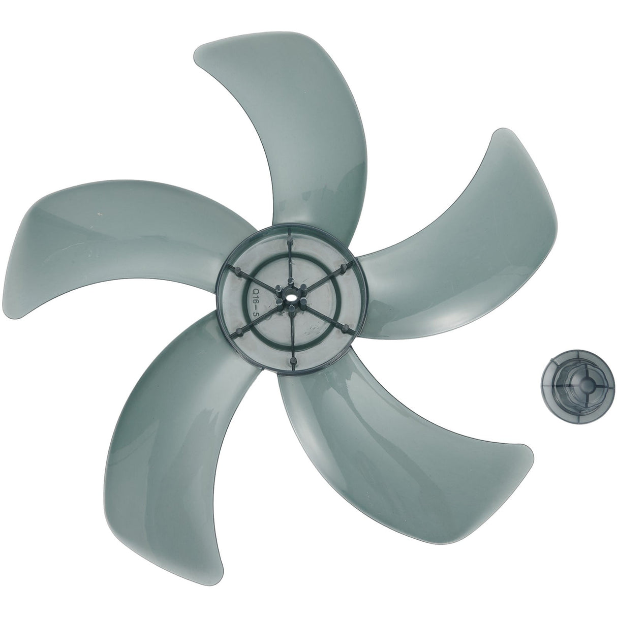 16 Inch Plastic Fan Blade With Nut Cover 5-Leaf Design for Pedestal or Desk Fan Replacement Part for 16"/375Mm Stand Fan Black