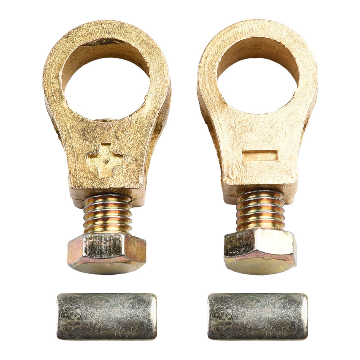 Pure Copper Car Battery Terminal Clamps Set Positive Negative Post Connectors With Bolts And Washers