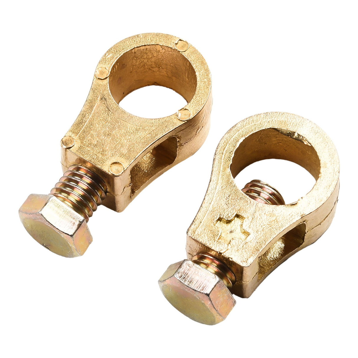 Pure Copper Car Battery Terminal Clamps Set Positive Negative Post Connectors With Bolts And Washers