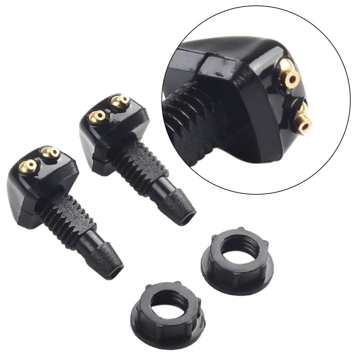2 Pack Car Dual Holes Windshield Washer Nozzle Adjustable Wiper Water Spray Jet For Most Vehicle Models