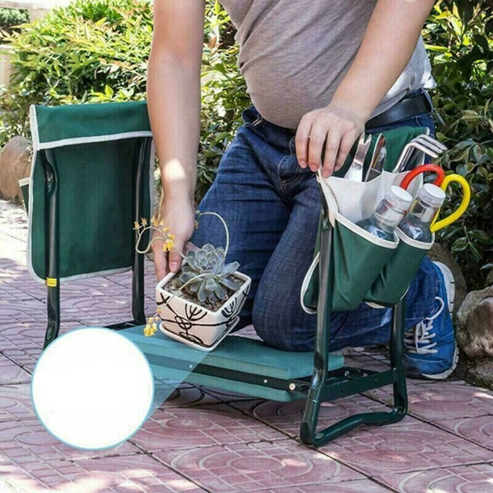Highly Green Folding Garden Kneeler Chair Bench Stool Tool Pouch L Smile Home S