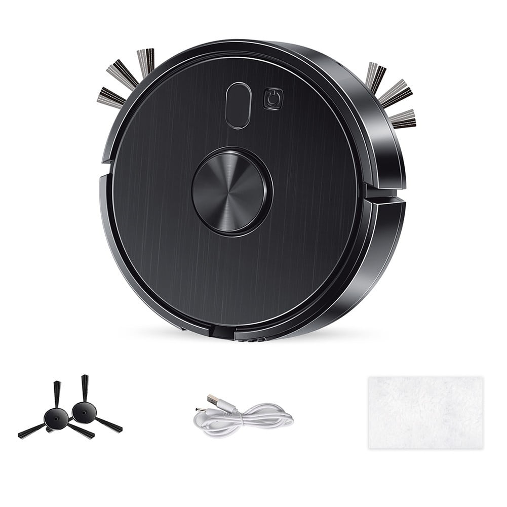Smart Robot Vacuum Cleaner With Self-Charging App Control Multiple Cleaning Modes For Home Floors White Or Black Black black