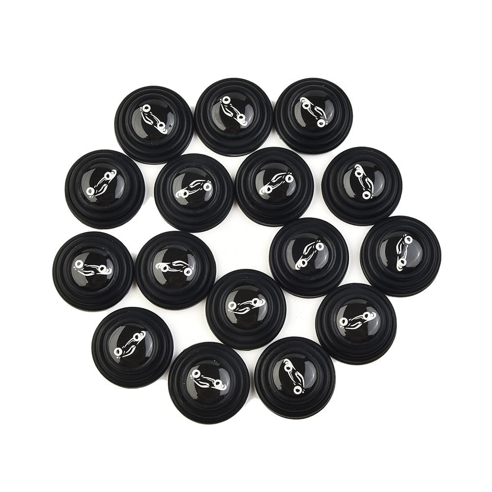 16Pcs Black Silicone Car Door Shock Absorbing Pads Anti-Bump Silent Gasket Protectors For Vehicle Exterior Door Edge Protection Accessories