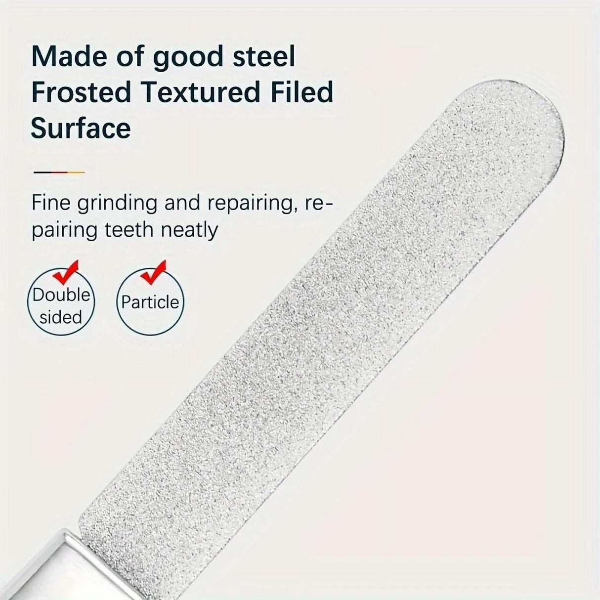 2-in-1 Stainless Steel Nail and Tooth File Set - Double-Sided Polishing Tool with Diamond Polishing Strips and Multi-Purpose Fine Grinding Tool, 2-Pack