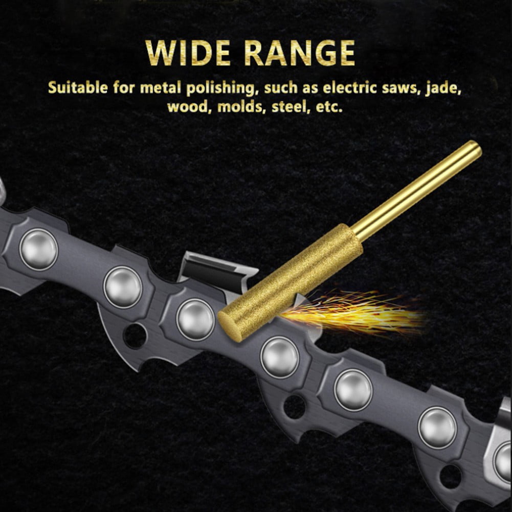 12Pcs Diamond Chainsaw Sharpener, High Hardness Titanium Plated Burr Grinding