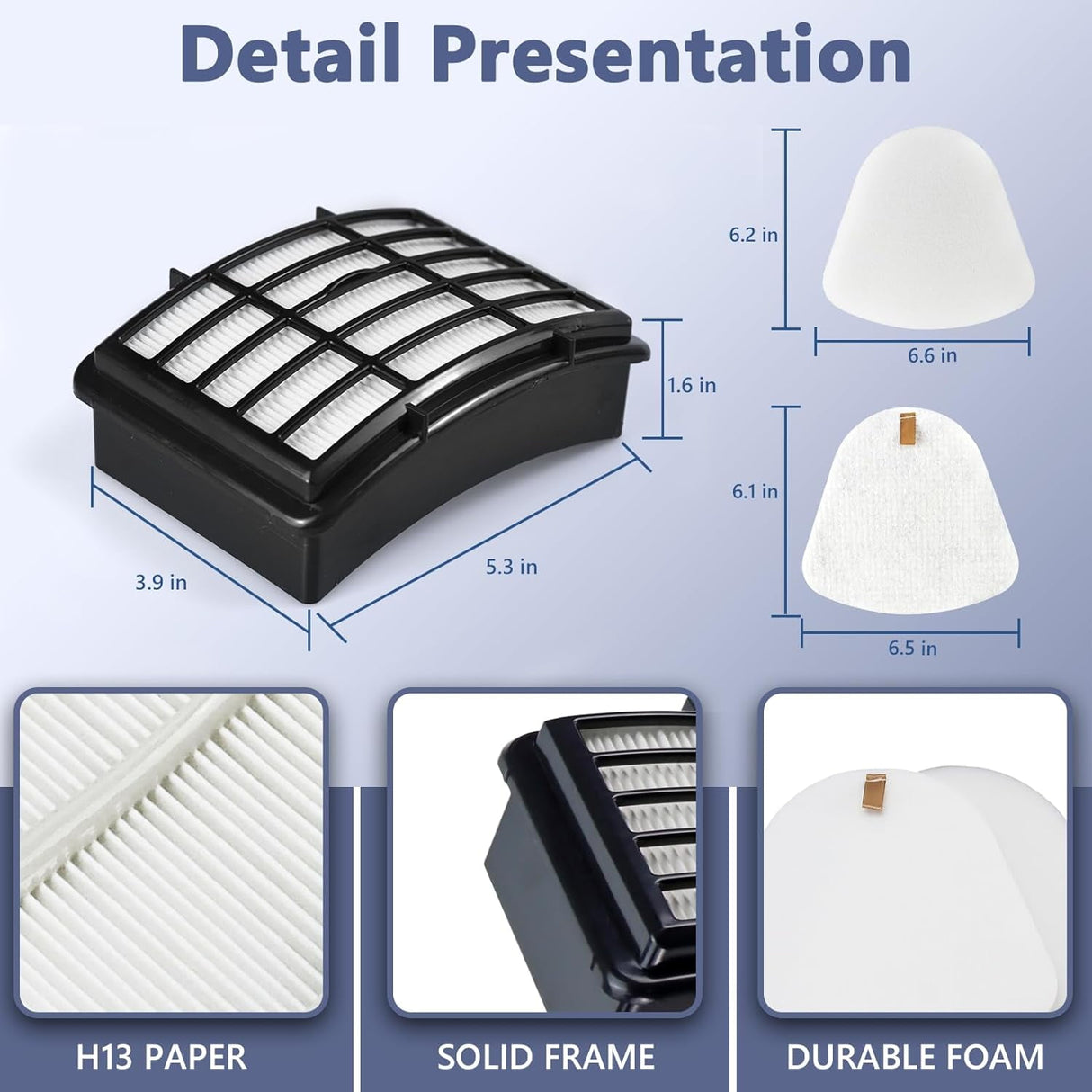 2 HEPA + 4 Foam & Felt Filters for Shark Navigator Lift-Away NV350, NV351, NV352, NV355, NV356E, NV357, NV360, NV370, NV391, UV440, UV490, UV540, Part # XFF350 & XHF350 Replacement Filter