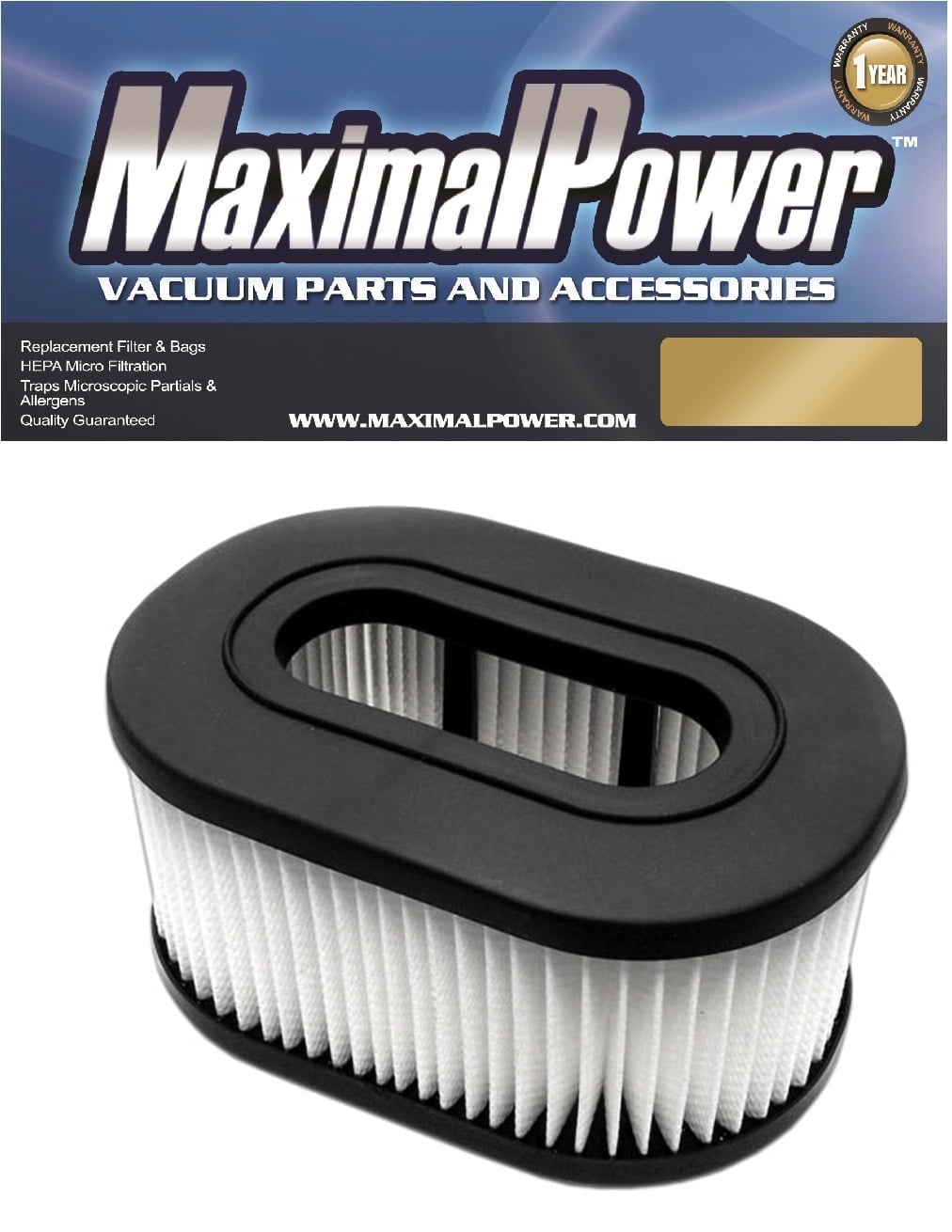 MaximalPower Replacement Filter Compatible for Hoover Foldaway, Widepath, Turbopower & Runabout Vacuum Cleaner 1 Pack
