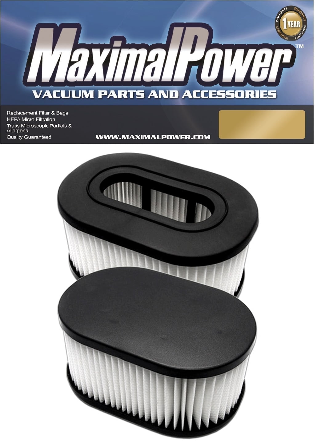 MaximalPower Replacement Filter Compatible for Hoover Foldaway, Widepath, Turbopower & Runabout Vacuum Cleaner 2 Pack