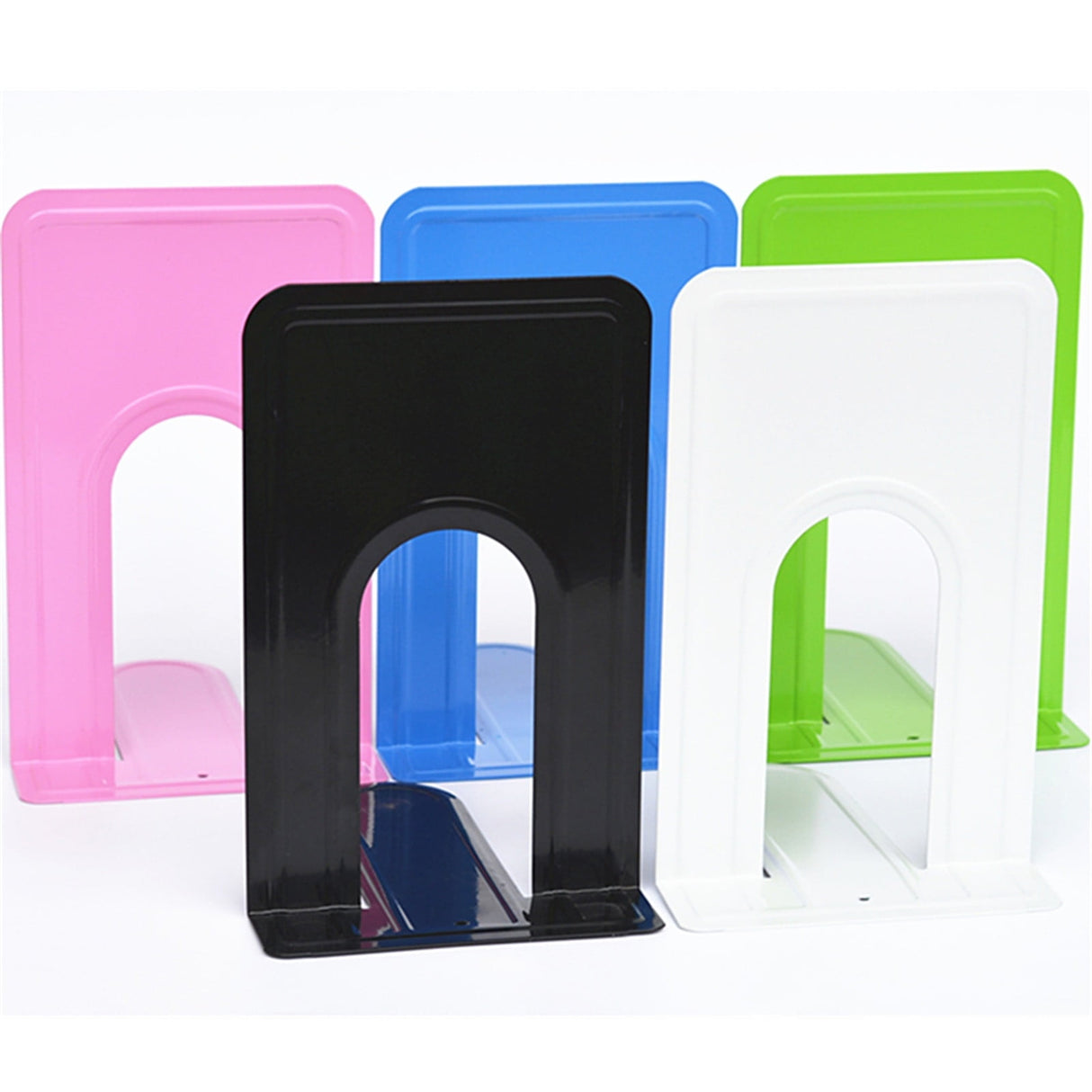 Metal Non-Slip Bookends - Heavy Duty Bookend Brackets with Anti-Slip Foam for Office and Home, T-Shaped Design for Stability, 310mm Size black