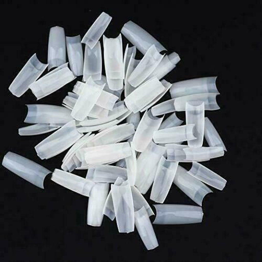 500PCS Half Cover False Nails Tips - Acrylic Nail Tips, Lady French Style Acrylic Artificial Tip Manicure with Box for Nail Tips Art Salons and Home DIY, Artificial False Nails Tips With Box